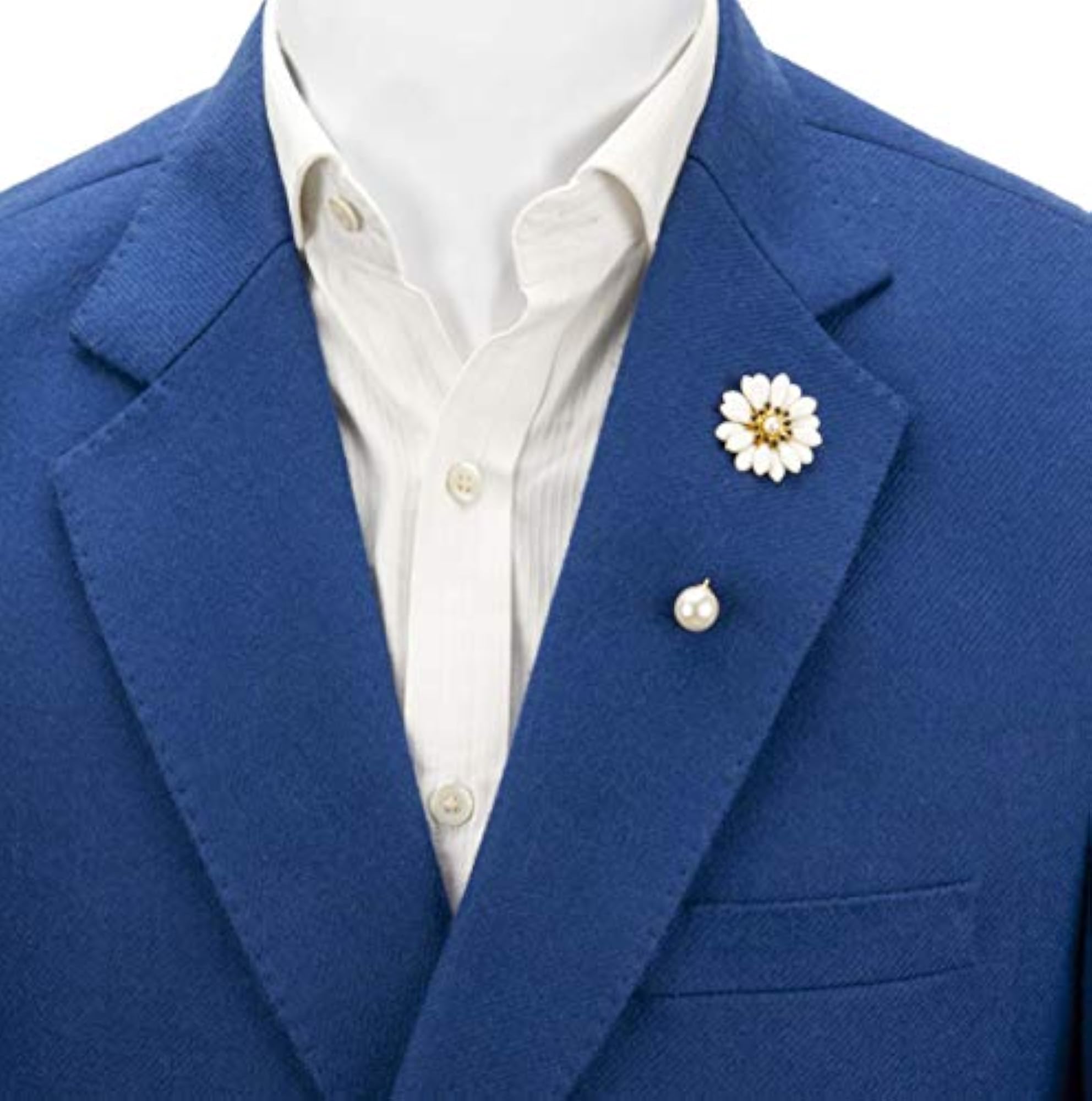 Elegant Flower with Pearl Detailing Lapel Pin